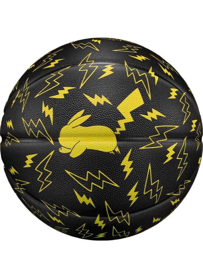 VEIDOORN Pokemon Official Collaboration Pikachu Black Basketball Game Professional Rubber No.7 Student Youth Blue Ball - Image 1