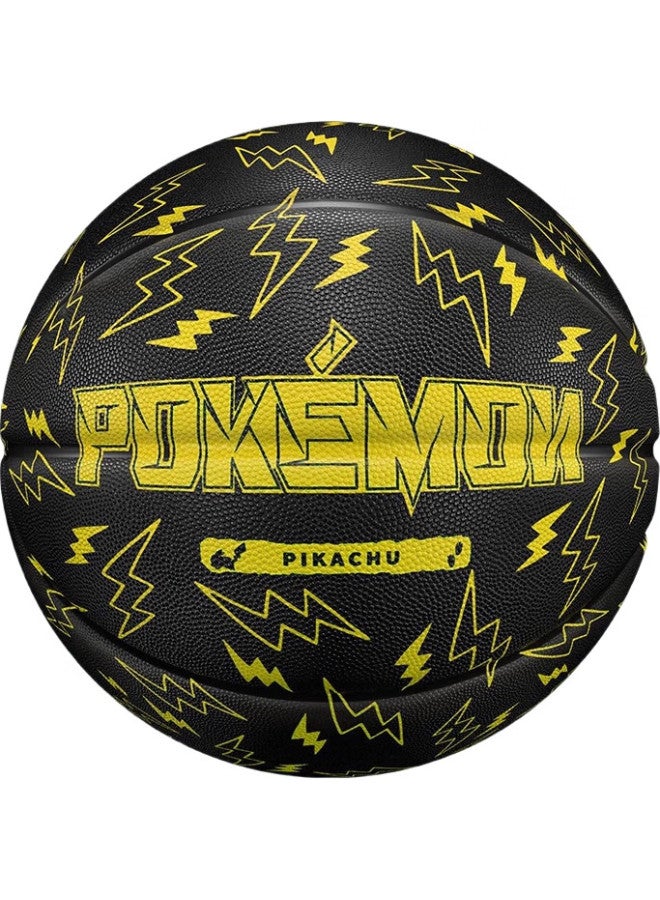 VEIDOORN Pokemon Official Collaboration Pikachu Black Basketball Game Professional Rubber No.7 Student Youth Blue Ball - Image 3