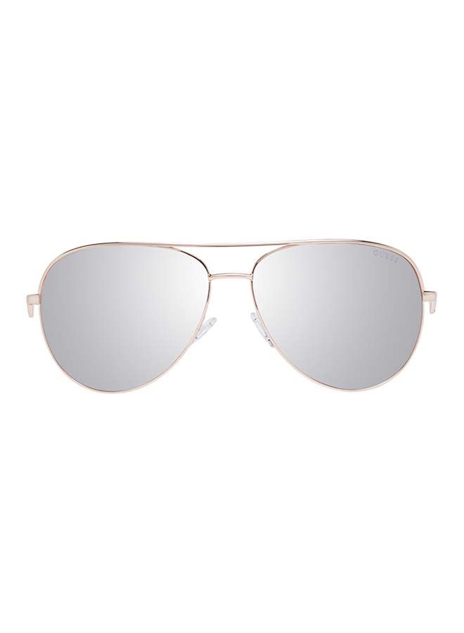 GUESS Women Aviator Large Sunglasses with Bordeaux Tone Lenses - GF6098 28T 64mm - Image 2