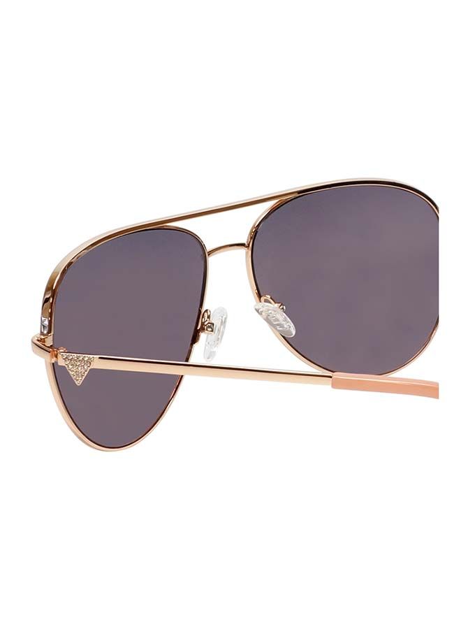 GUESS Women Aviator Large Sunglasses with Bordeaux Tone Lenses - GF6098 28T 64mm - Image 4