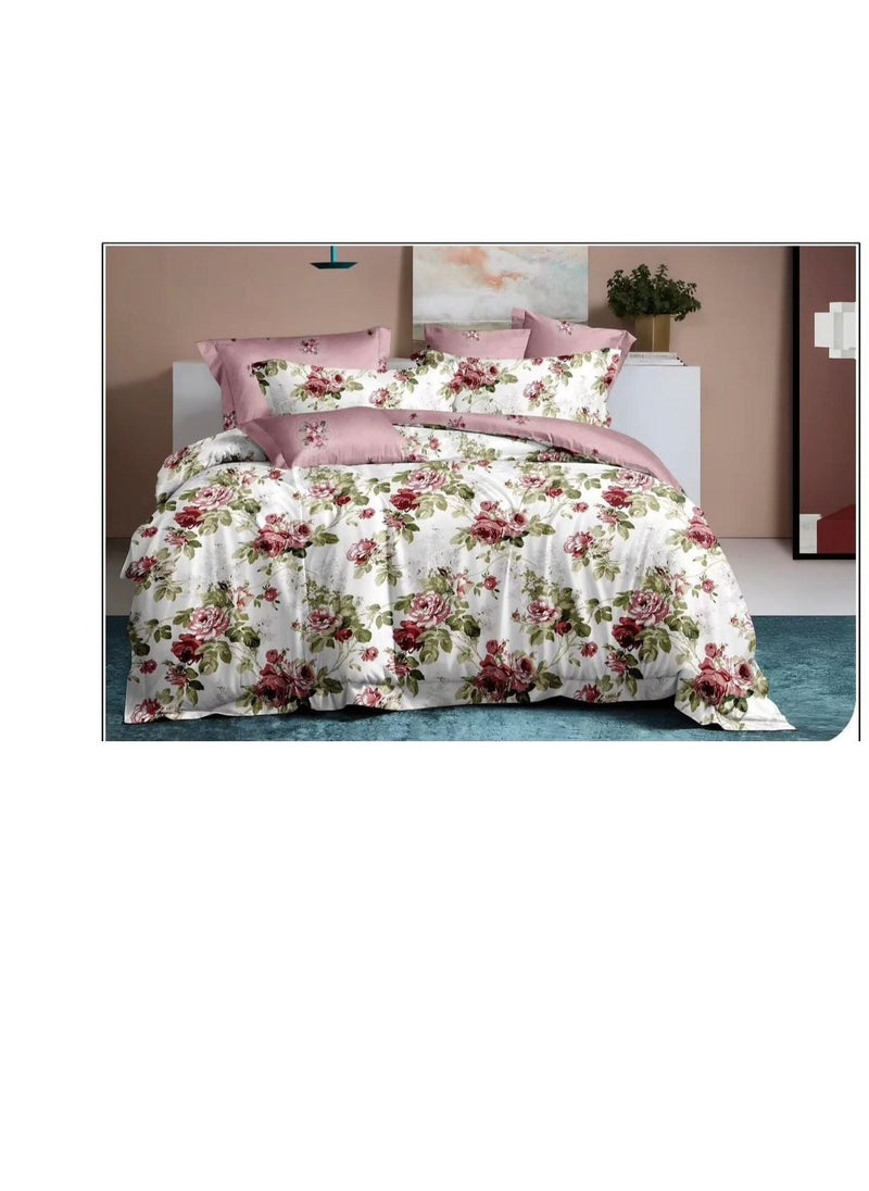 Generic 6-Piece Comforter Set – Soft, Comfortable  King size 1-PC fitted bedsheet 200 * 200cm,1-PCS Comforter 220 * 240 fixed, 4PCS Super Soft Pillowcases 