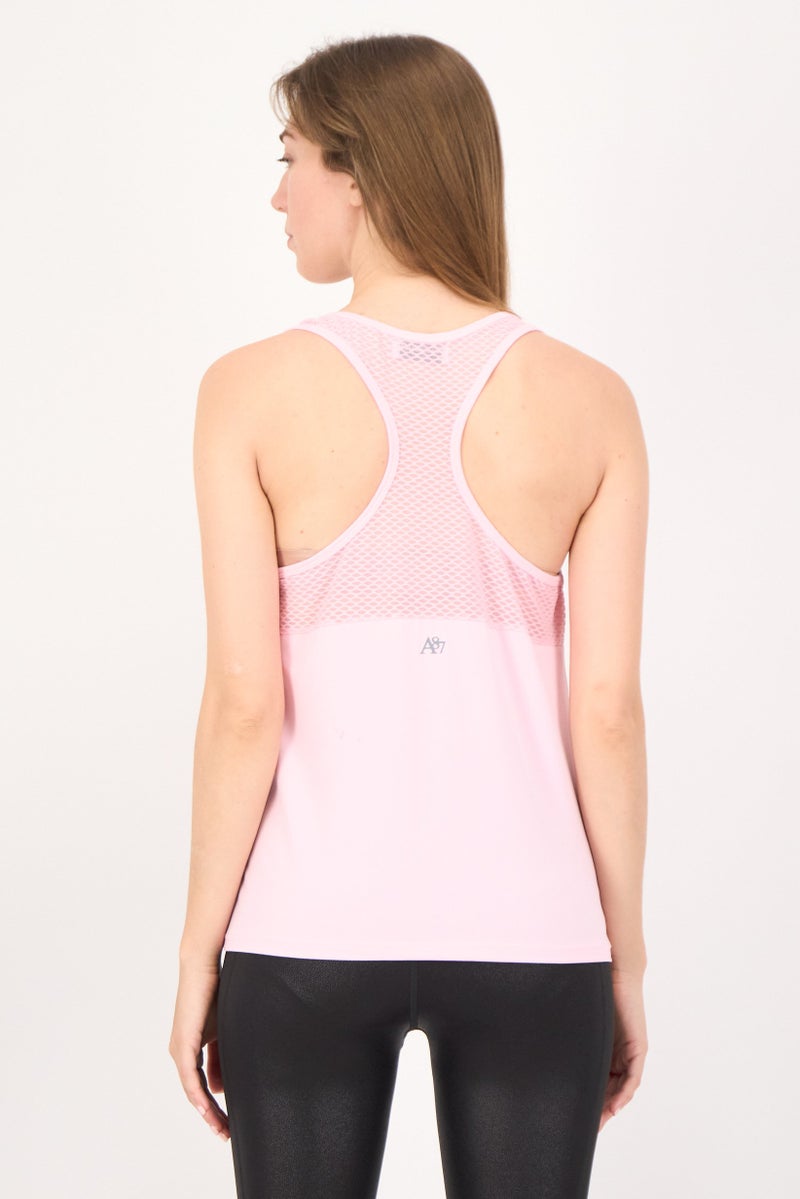 Aeropostale تي شيرت تدريب بلا أكمام للنساء، وردي - Image 3