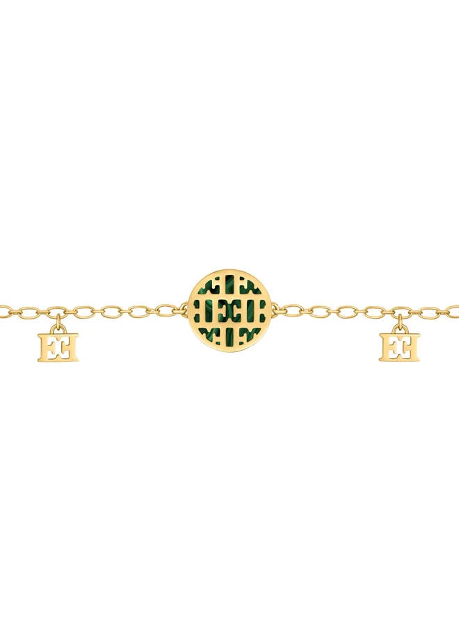 إسكادا Linda Malachite Charm Bracelet with Escada Signature Logo & Miniature Charms