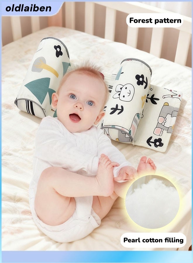 الدليبن وسادة تشكيل رأس الطفل، وسادة مضادة للرأس، وسادة ناعمة للأطفال الرضع، دعم رقبة الطفل، تمنع رأس الطفل المسطح ومضادة للتدحرج، وسادة دعم نوم للأطفال حديثي الولادة (غابة) - Image 1