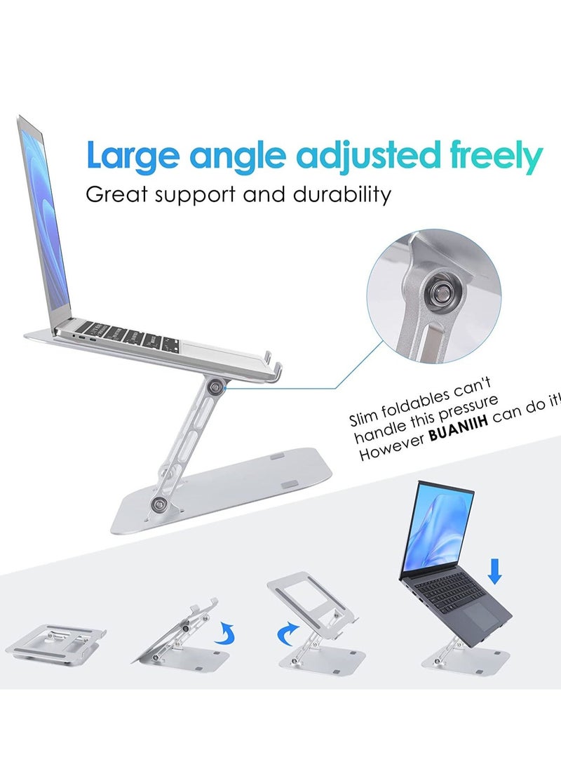 ELTRAZONE Laptop Stands,Multi-Angle Adjustable Laptop Holder Stand for Desk,Aluminum Ergonomic with Heat-Vent Portable Laptop Riser Holder Stand Compatible with MacBook Dell, HP, Lenovo More 10” to 17” Laptops - Image 4