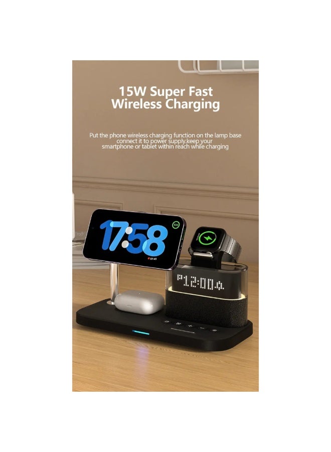 KUKH 5-in-1 Magnetic Wireless Charging Station Compatible with iPhone, Apple Watch, AirPods, and More, Fast Charging Dock with Night Light - Image 4