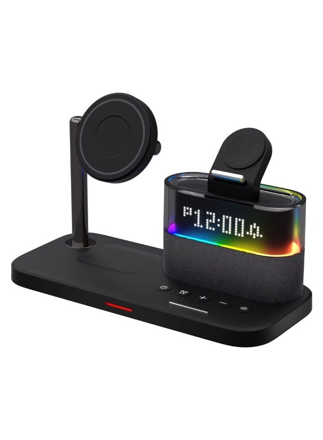 KUKH 5-in-1 Magnetic Wireless Charging Station Compatible with iPhone, Apple Watch, AirPods, and More, Fast Charging Dock with Night Light - Image 1