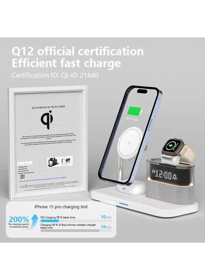 KUKH 5-in-1 Magnetic Wireless Charging Station Compatible with iPhone, Apple Watch, AirPods, and More, Fast Charging Dock with Night Light - Image 3