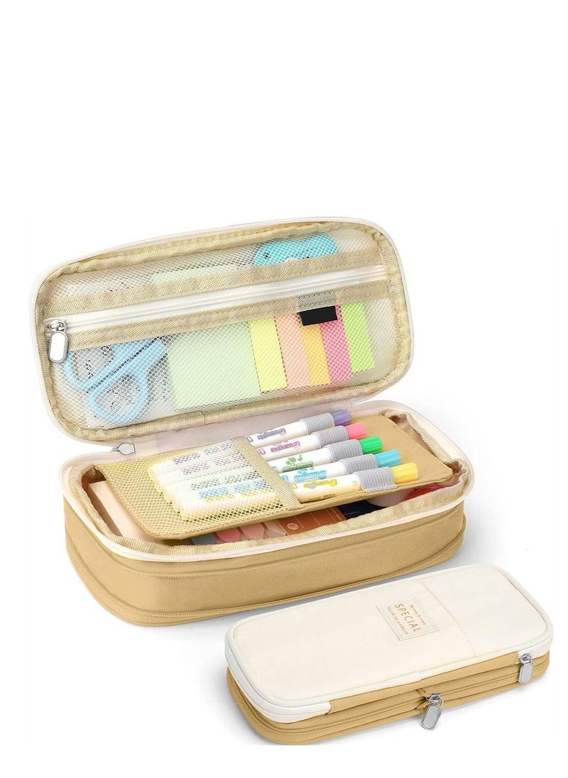 EHOME - Pencil Case Expandable Pen Bag Big Capacity Storage with Zipper Large Pencil Pouch Stationery for School Supplies - Image 1
