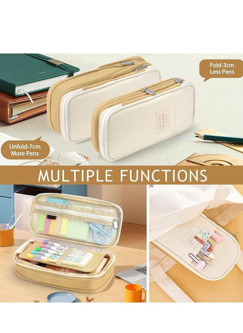 EHOME - Pencil Case Expandable Pen Bag Big Capacity Storage with Zipper Large Pencil Pouch Stationery for School Supplies - Image 1