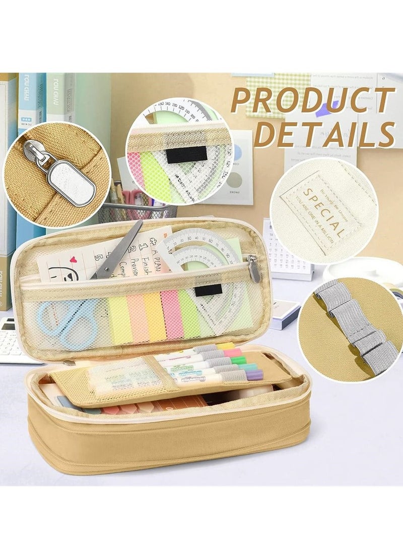 EHOME - Pencil Case Expandable Pen Bag Big Capacity Storage with Zipper Large Pencil Pouch Stationery for School Supplies - Image 1