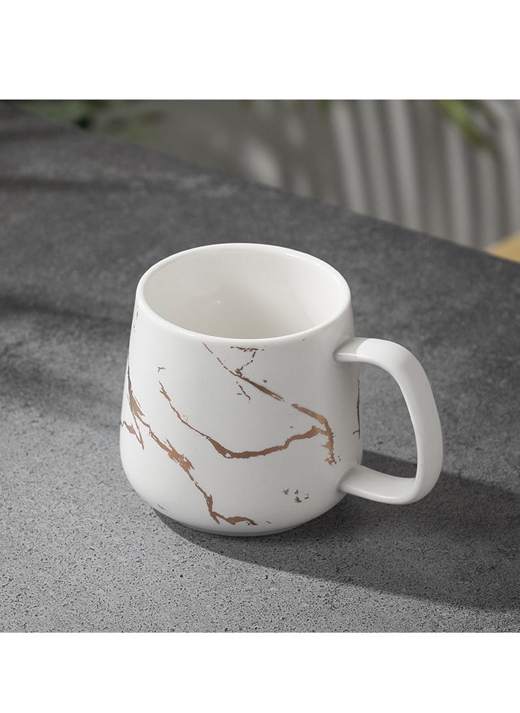SYOSI - Ceramic Coffee Mug with Lid and Stainless Steel Spoon,13.5 OZ Mug ,Dishwasher and Microwave Safe Tea Cup with Lid- Perfect Present Classic Design Coffee Mug Set - Image 1