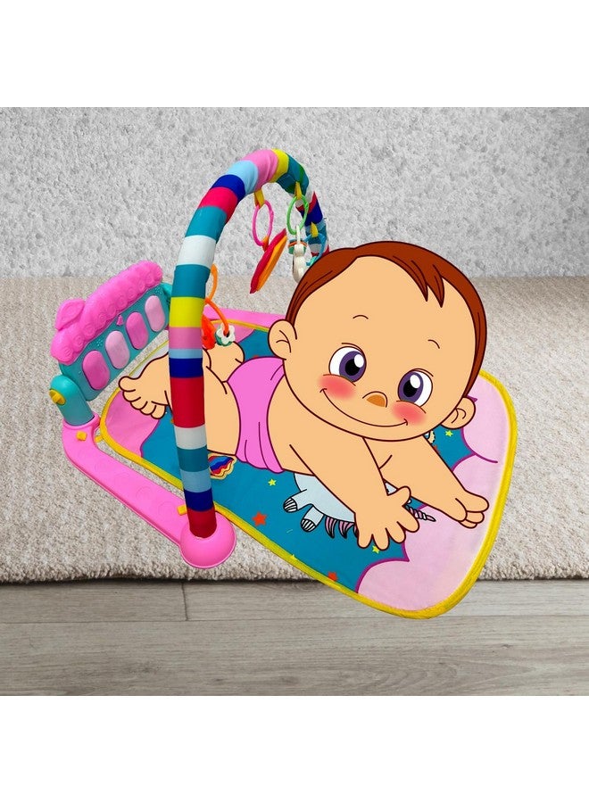 Cable World ® 3 In 1 Musical Keyboard Mat Piano Gym Mat Gym & Fitness Rack,Pack Of 1 Set (Pink) - Image 2