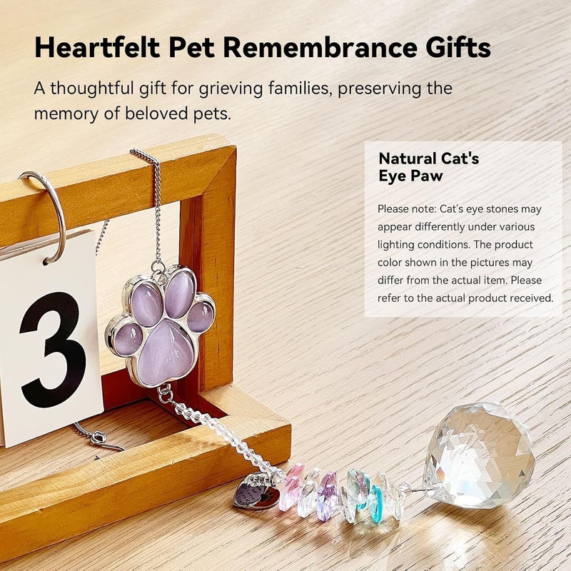 AMETHUARTZ Dog Memorial Gifts for Loss of Dog, Pet Memorial Gifts for Dogs, Thoughtful Bereavement Remembrance Crystal Suncatcher with Sympathy Card (Light Violet) - Image 5
