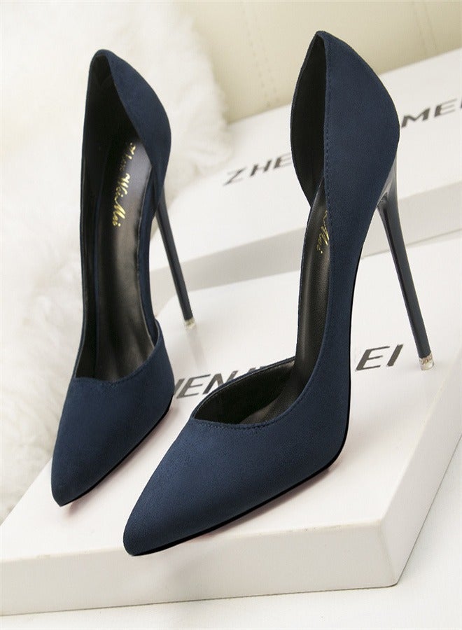 Eloshman 10cm fashionable and minimalist high heels in navy blue - Image 2