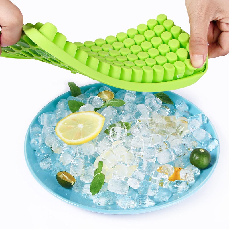 Webake Silicone Ice Cube Tray with Lid Small Ice Nugget Molds 90 Grids Mini Tiny Crushed Ice Trays 2 Pack For Chilled Drinks, Whiskey Cocktails (Stackable, BPA Free) - Image 3