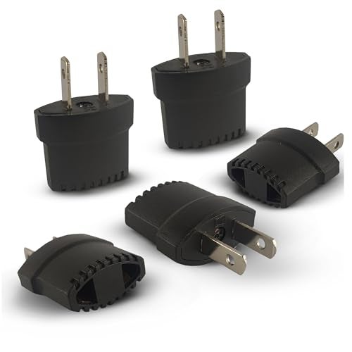 MX World Conversion (2 Pin Flat & 2 Pin Round) USA Japan China Taiwan and Thailand to USA Canada Japan (Type -B) - Pack of 5 - Image 1