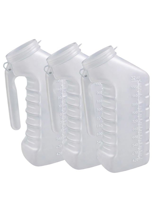 Vakly Male Urinal with Glow in The Dark Spill Proof Cover [32oz -1000ml ] Portable Pee/Urine Container Bottles for Men Used for Car, Hospitals, Incontinence, Emergency and Travel (3) - Image 1