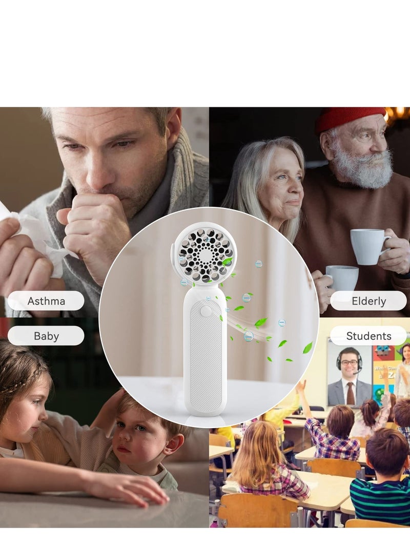 Excefore Portable Air Purifier, Air Purifier for Bedroom Home Office, 1200mAh Rechargeable Mini Air Purifier Ionizer for Travel, Neck Hanging 2 IN 1 (White) - Image 3