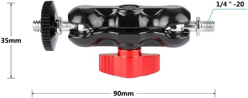CAMVATE Universal Magic Arm with with Dual Ball Heads(Red,2 Pieces) - 2079 - Image 2