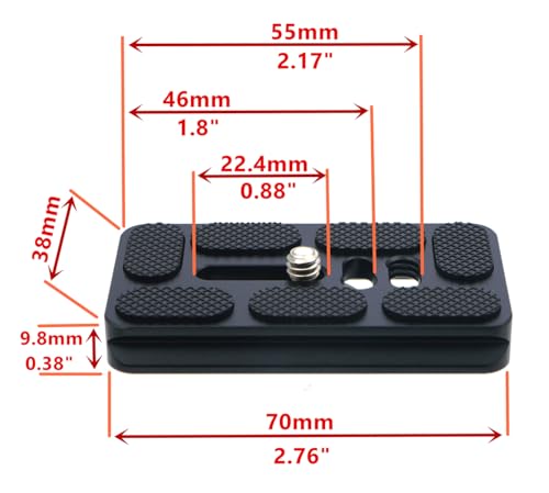HITHUT PU-70 70mm Universal Quick Release QR Plate with D-Ring Screw for Tripod Monopod Ball Head DSLR Camera, Arca-Swiss Compatible - Image 3