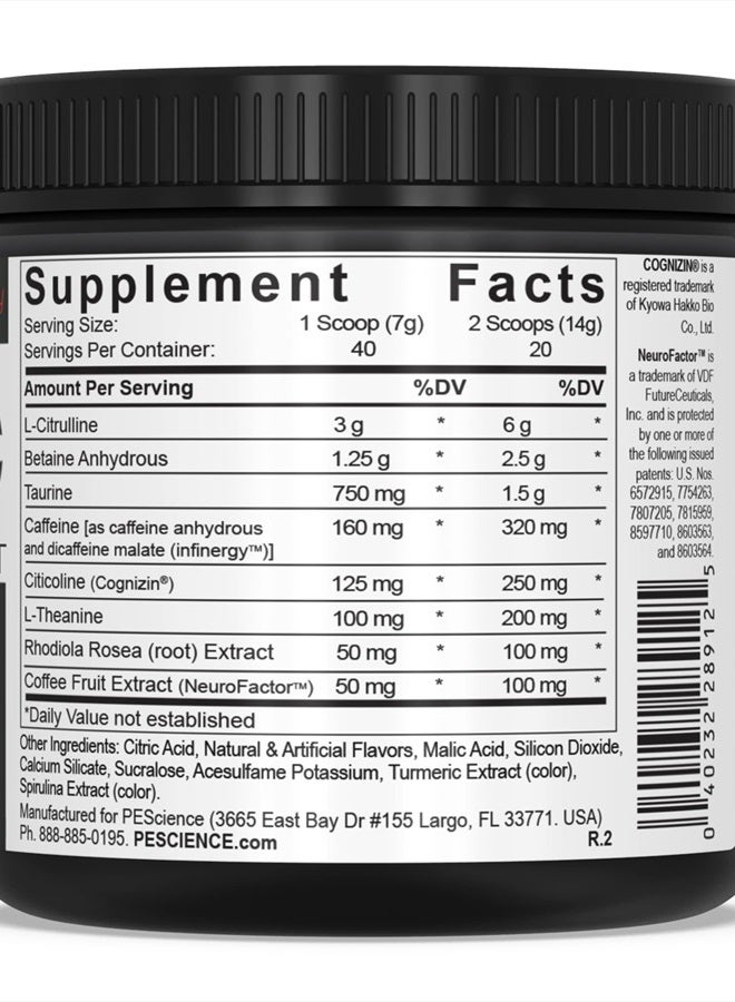 Prolific Pre Workout Powder, Sour Green Apple, 40 Scoop, Energy Supplement with Nitric Oxide