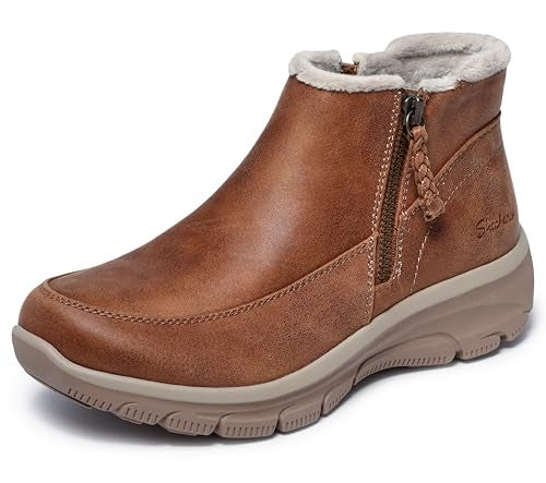 Skechers Women's EASY GOING - INTO FALL zip up bootie, Chestnut, 9 M - Image 5