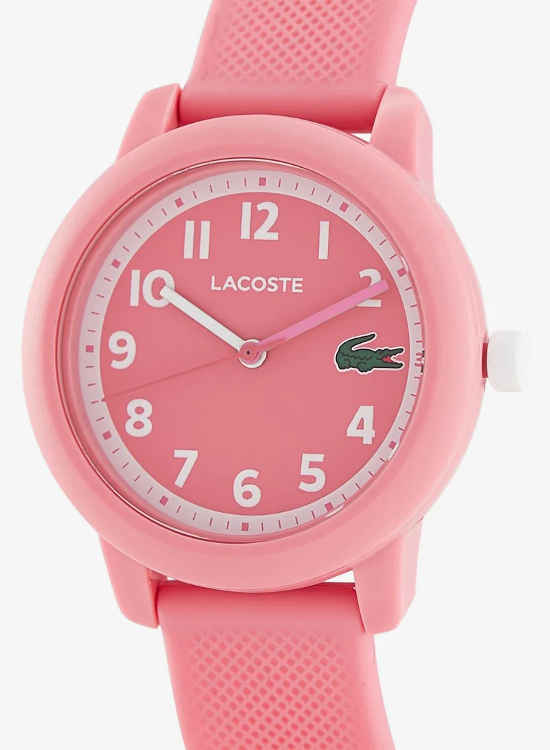 Lacoste 12.12 Kids Collection Analog Quartz Watch For Kids With Pink Silicone Bracelet - 2030040