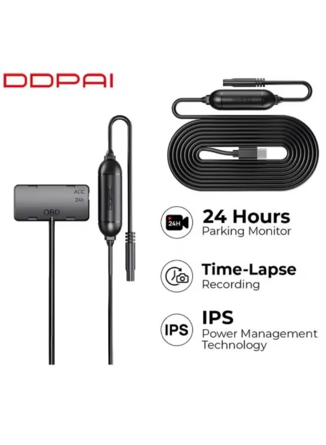 DDPAI Car Charge OBD Hardwire Kit for Z60 and Z60 pro Dash Cam Parking Cable Type C Port 24H Parking Monitor - Image 1