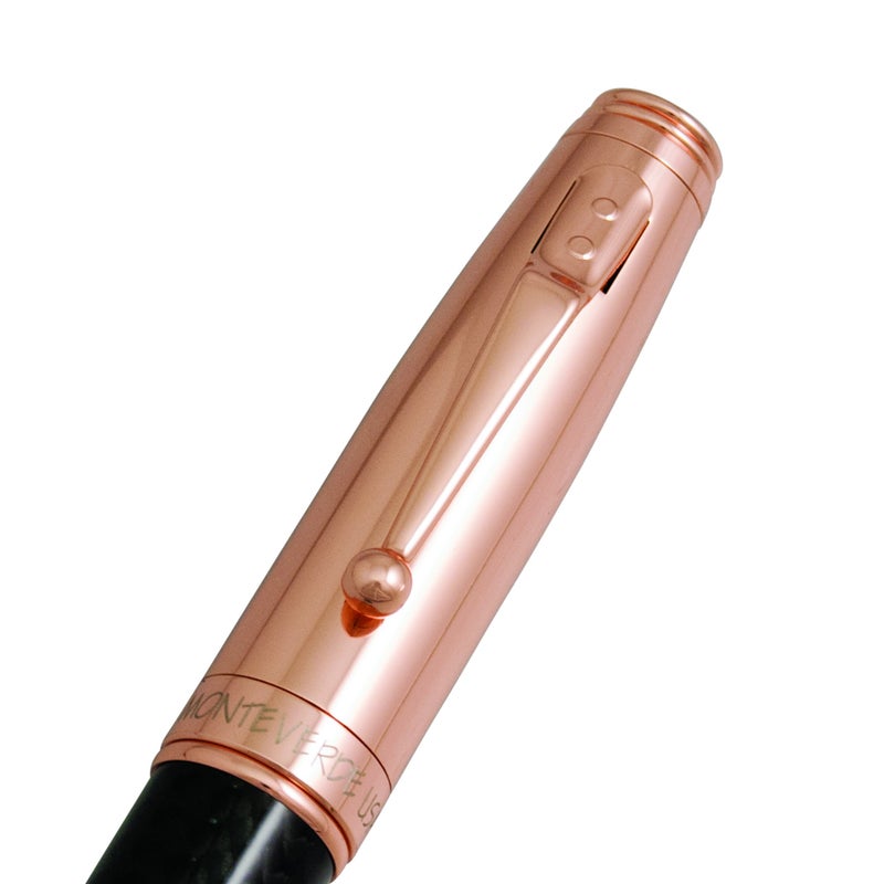 Monteverde Invincia, Rose Gold with Black Carbon Fiber Fountain Pen (MV40062) - Image 4