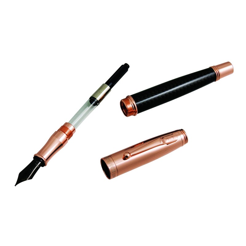 Monteverde Invincia, Rose Gold with Black Carbon Fiber Fountain Pen (MV40062) - Image 2