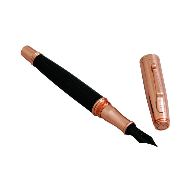Monteverde Invincia, Rose Gold with Black Carbon Fiber Fountain Pen (MV40062) - Image 1