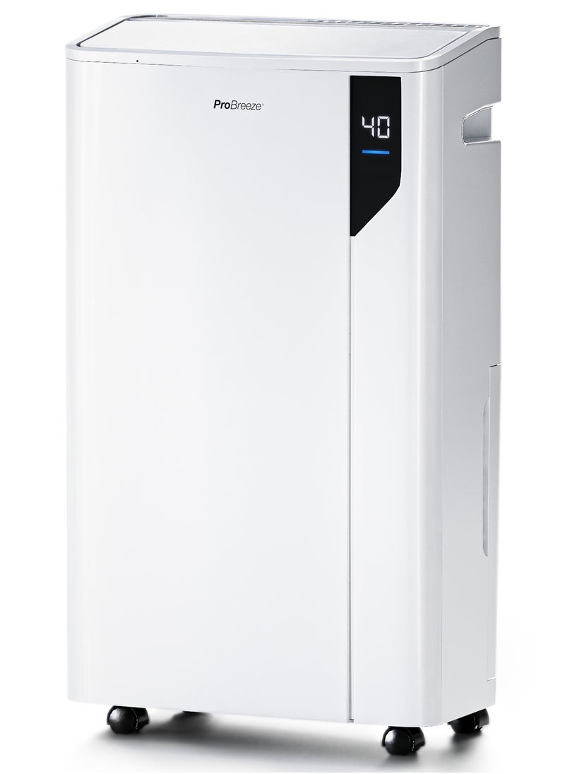 Pro Breeze - 20L/Day Compressor Dehumidifier - Energy Efficient with Laundry Mode, Humidity Sensor & Indicator, Carbon Air Filter for Mould, Damp & Moisture - Dehumidifiers for Home, Office & Bedroom - Image 1