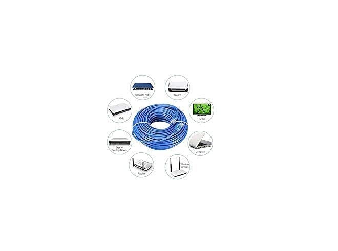 M2 Look كابل LAN M2 Look بطول 3 متر CAT5/5E كابل إيثرنت كابل شبكة RJ45 سلك LAN عالي السرعة كابل كمبيوتر (أزرق) - Image 4