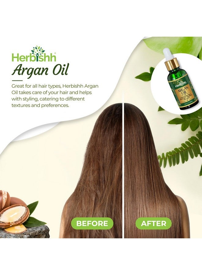 Herbishh Argan Oil for Hair - Deep Condition Hair Treatment Argan Oil - Argan oil for Hair Frizz Control & Damage Repair -30ml - Image 2