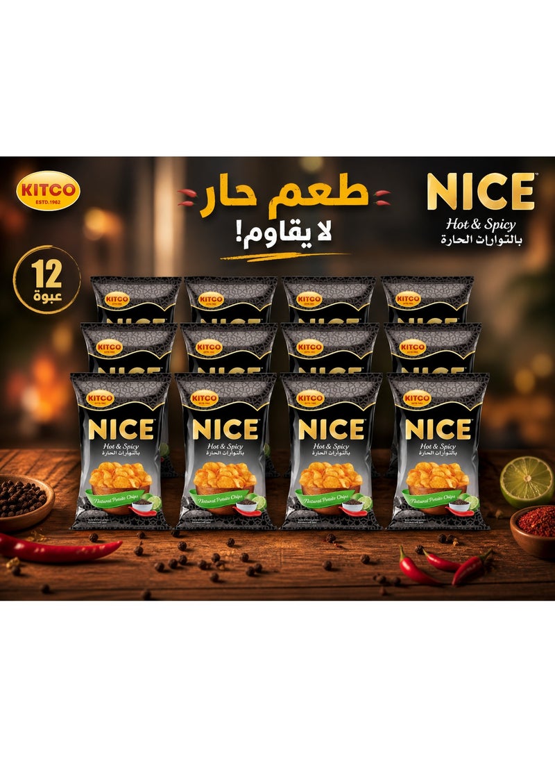 نايس شيبسي بطاطس كيتكو نايس حار وسبايسي مقرمش – رقائق بطاطس عالية الجودة بنكهة حارة قوية وتتبيلة غنية، قوام خفيف ومقرمش، سناك جاهز للأكل مناسب للتسالي اليومية والرحلات والتجمعات - Image 4