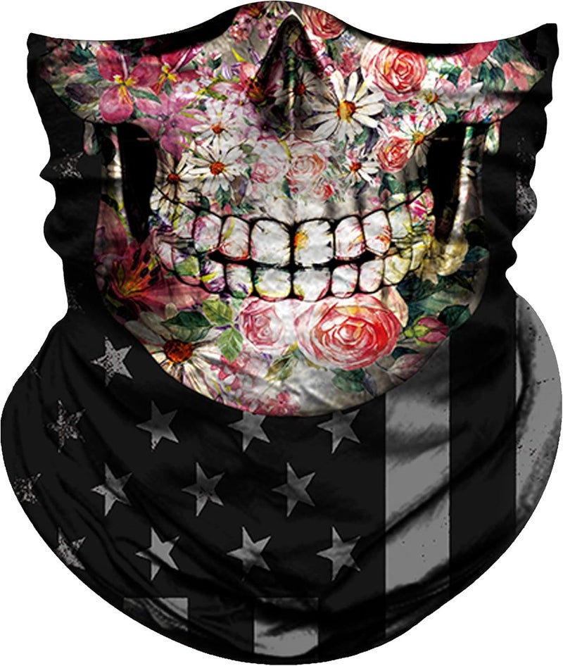 Obacle Skull Face Mask for Women Dust Wind Sun Protection Rave Festival Riding - Image 1