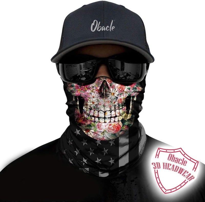 Obacle Skull Face Mask for Women Dust Wind Sun Protection Rave Festival Riding - Image 2