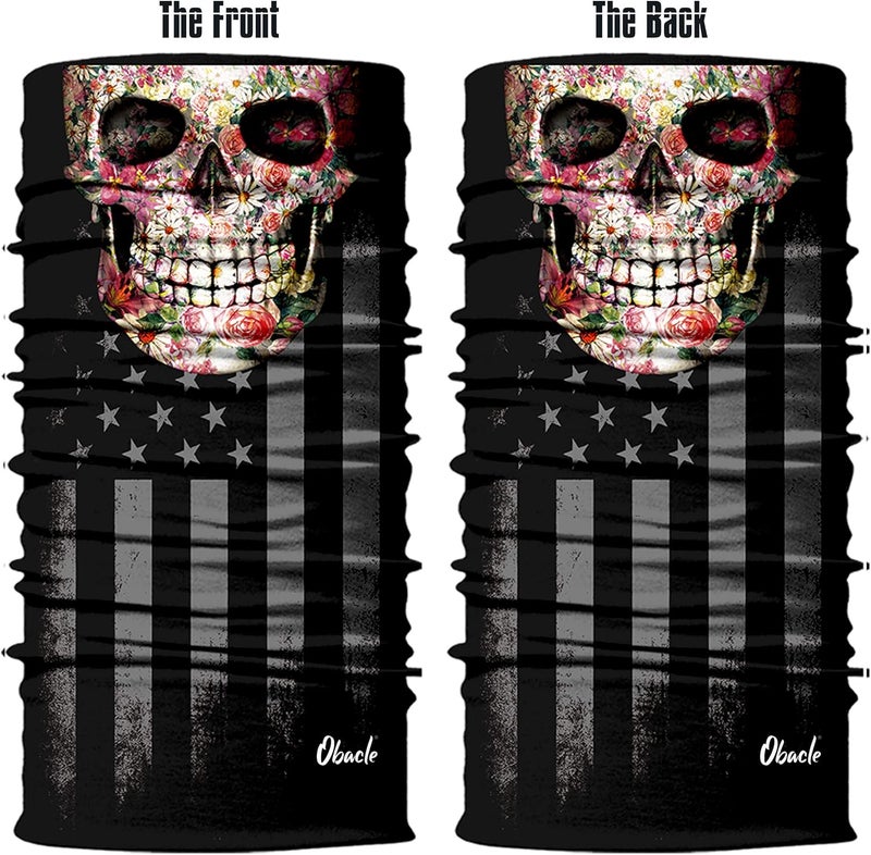 Obacle Skull Face Mask for Women Dust Wind Sun Protection Rave Festival Riding - Image 3