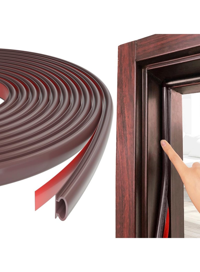 Excefore Door Weather Stripping Door Seal Strip,19.7 Feet Self-Adhesive Rubber Door Insulation Weather Strip for Window and Door Soundproofing D Shape - Image 1