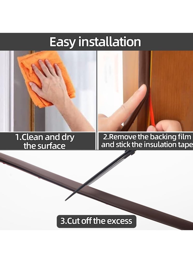 Excefore Door Weather Stripping Door Seal Strip,19.7 Feet Self-Adhesive Rubber Door Insulation Weather Strip for Window and Door Soundproofing D Shape - Image 4