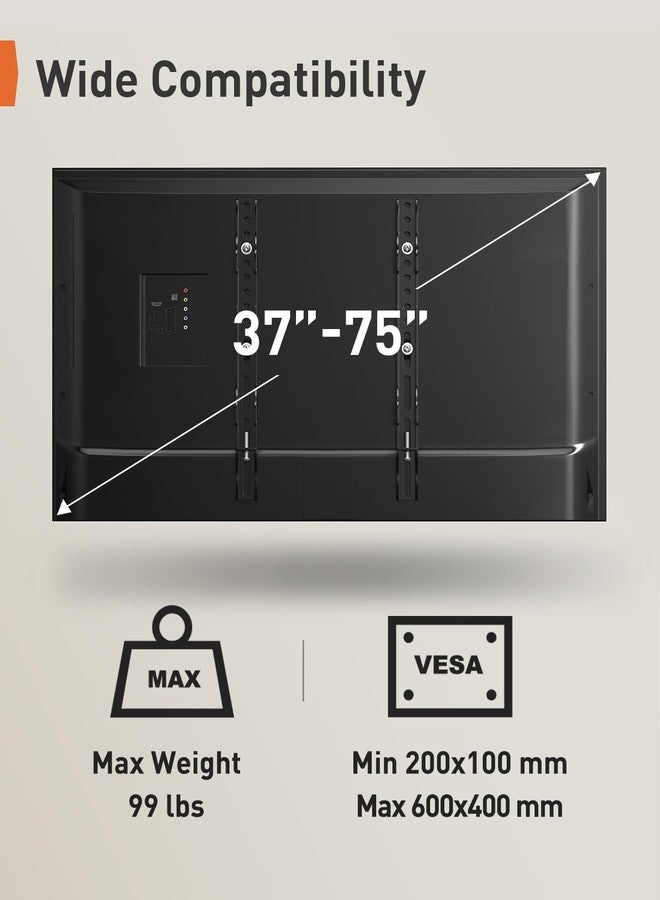 Perlegear Ceiling TV Mount, Hanging TV Mount for 37-75 inch Flat or Curved TVs up to 99 lbs, Full Motion TV Bracket with Swivel, Tilt, Max VESA 600x400mm, PGLCM1 - Image 2