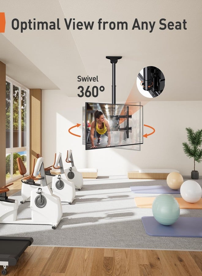 Perlegear Ceiling TV Mount, Hanging TV Mount for 37-75 inch Flat or Curved TVs up to 99 lbs, Full Motion TV Bracket with Swivel, Tilt, Max VESA 600x400mm, PGLCM1 - Image 5