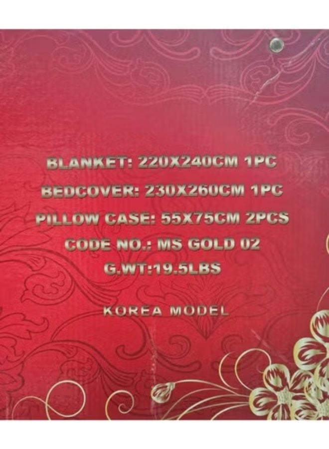 ام اس طقم بطانيات شتوية ثقيلة مكون من 4 قطع بمقاس 220×240 سم مع غطاء مرتبة بمقاس 230×260 سم و2 غطاء وسادة بمقاس 55×75 سم، بطانية فائقة النعومة ذات طبقتين مصنوعة من مواد عالية الجودة وبحرفية ممتازة (وزن الطقم بالكامل 9 كجم). - Image 2