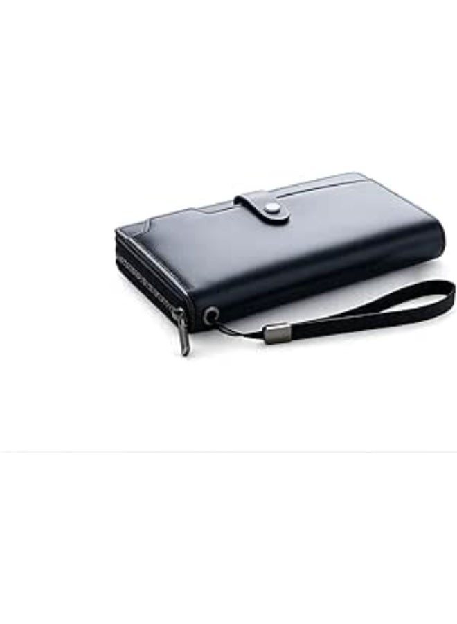 Versatile Long Leather Wallet for Men & Women – Stylish Design in Black for Money, Cards, Mobile Phone with Large Capacity and High Quality for Daily Use and Travel - Image 1