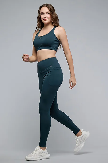 أر أند بي Solid Leggings with Elastic Waist