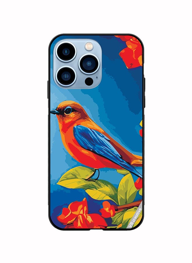 VR CREATIVE Protective Case Cover For Apple iPhone 13 Pro Bird Sits Branch Cherry Blossoms Design Multicolour - Image 1