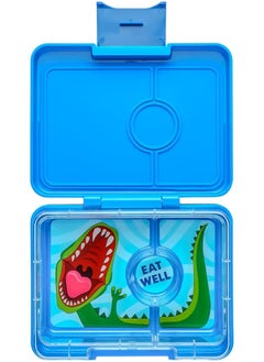 Yumbox Yumbox Surf Blue Snack Box with Dinosaur Tray - 3-Compartment Bento 6.7x5.1x1.8 | Kid-Friendly | Healthy Snacks | BPA-Free & Easy Clean  - Image 1
