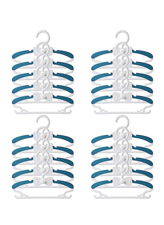 Arabest Baby Hangers for Closet - 20 Pack Baby Clothes Hangers, Adjustable Baby & Kids Hangers for Nursery, Cascading Plastic Childrens Hangers & Infant Pant Hangers for Closet - Space Saving(Blue)  - Image 1