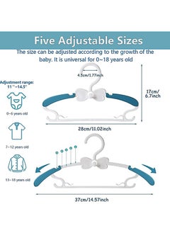 Arabest Baby Hangers for Closet - 20 Pack Baby Clothes Hangers, Adjustable Baby & Kids Hangers for Nursery, Cascading Plastic Childrens Hangers & Infant Pant Hangers for Closet - Space Saving(Blue)  - Image 2